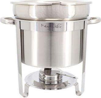 MegaChef 7.4 Quart Round Stainless Steel Soup Professional Chafing Dish/Food Warmer/Buffet Server Serving Trays in Silver at Nordstrom