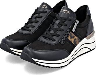 Remonte Womens Eleni 09 Shoes In Black Leopard