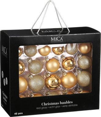 MiCa Decorations Bola de navidad glass baubles oro h7xb7xl7cm