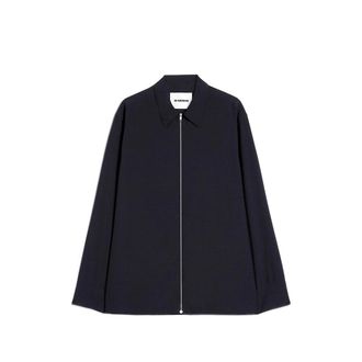 Jil Sander Wool Poplin Zip-up Shirt