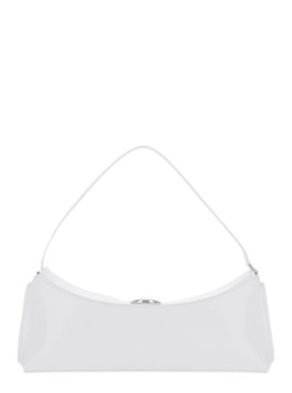 Jacquemus Womens White Shoulder Bag With Engraved Snap Button Calf
