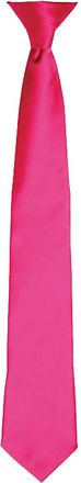 Premier Kleuren Heren Satin Clip Tie (Pakket van 2) (Heet Roze)