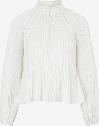 Veronica Beard Plissierte Bluse mit Puff&auml;rmeln Walker