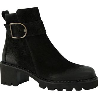 Paul Green Elissa Combat Boot in Black Grained Nubuk at Nordstrom, Size 8