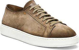 Santoni Damps Low Top Suede Sneaker in Brown at Nordstrom, Size 10.5