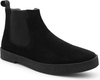 Generic Mens Suede Leather Chelsea Boots Slip On Elastic Gusset Smart Ankle Boot Shoes for Smart Casual Outings (Black, 10, UK Footwear Size System, Adult, Me
