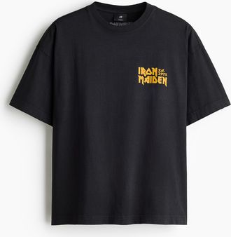 H&M T-Shirt Oversized Fit - Schwarz