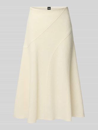 HUGO BOSS A-Linien Rock aus gekochter Schurwolle Modell VICENA in Offwhite, Gr&ouml;&szlig;e 34