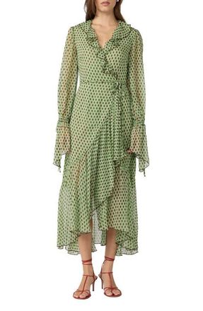 Diane Von F&uuml;rstenberg Thena Polka Dot Ruffle Trim Wrap Midi Dress in Jelly Polka Dot at Nordstrom, Size Xx-Small
