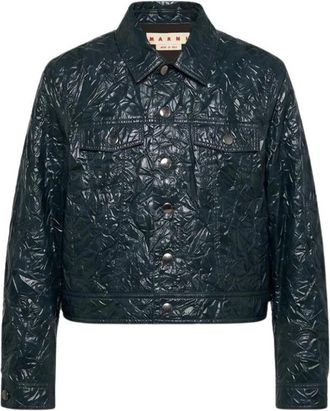 Marni Jacket - Dames - Leren en Su&egrave;de Jassen - Groen - L - Leer - Jassen