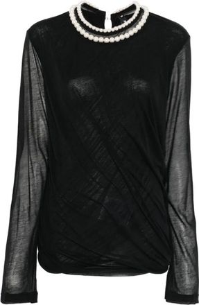 Junya Watanabe T-shirt met parels - Dames - Blouses - Zwart - M - Overhemden