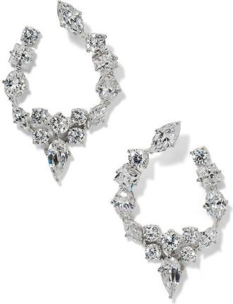 Nadri Riviera Front-to-Back Hoop Earrings in Rhodium at Nordstrom
