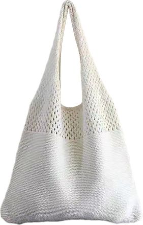 Generic Beach Crochet Bag - Stretch Luxury Bag, Fashionable Ladies Bolsu | Soft Polyester Shoulder, Elegant Durable Haul, Lightweight Summer Accessory For Bea