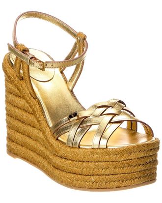 Valentino Vlogo Signature 120 Leather Wedge Sandal