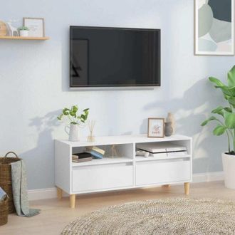 vidaXL Vidaxl - Mobile Porta tv Bianco 100x34,5x44,5 cm in Legno Multistrato