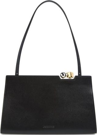Jacquemus La Pochette Salon Leather Handbag in Black 990 at Nordstrom