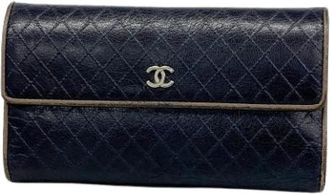 Chanel Pre-owned Wallets, female, Blue, Size: ONE SIZE Pre-owned Leather Wallet