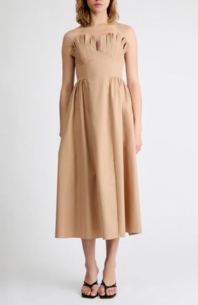Extro&Vert Carolina Midi Dress in Stone at Nordstrom, Size X-Large