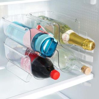 OEM Soporte Apilable De Pl&aacute;stico Para Botellas, Estante Para Botellas De Agua De Encimera, Organizador De Botellas Transparente