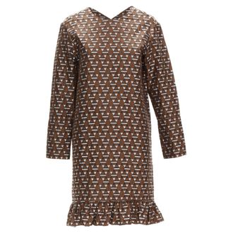 Marni geometric jacquard ill hem dress