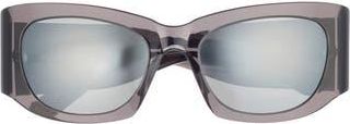 Balenciaga 54mm Rectangular Sunglasses in Grey Grey Silver at Nordstrom Rack