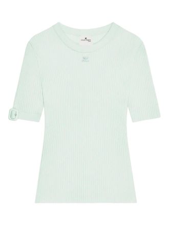 Courr&egrave;ges T-shirt a coste con fibbia - Verde