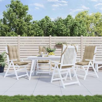 vidaXL Cojines De Silla Con Respaldo Alto 4 Uds Tela Oxford Beige Vidaxl