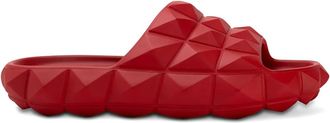 Valentino Garavani studded-embellishment slides - women - Rubber/Rubber/Rubber - 37 - Red