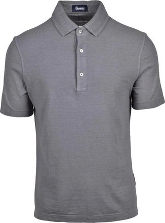 Drumohr Stone Cotton Linen Polo