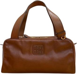 Miu Miu Pre-owned Leren Handtas - Dames - Vintage Handtas - Bruin - ONE Size - Leer - Vintage
