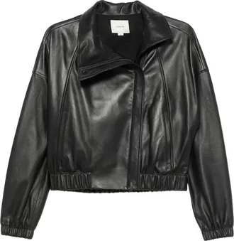 Vince Leather Bomber Jacket