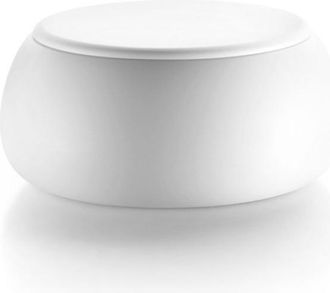 Plust Mesa De Centro Baja Redonda Container De Dise&ntilde;o Moderno T Ball - Blanco