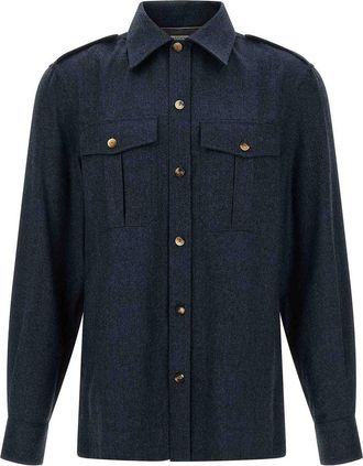Brunello Cucinelli Blue Flannel Shirt