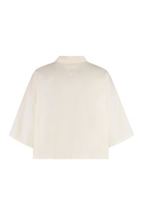 Bottega Veneta Cropped Cotton Piqu&eacute; Polo - Cream