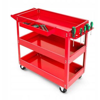 Trade Shop Trade Shop - Herramienta De Herramienta Trolley 3 Estantes Con 4 Ruedas 89824