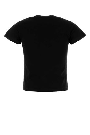 Alexander McQueen Womens Black Cotton T-Shirt Exterior