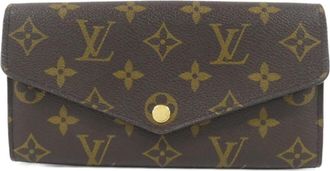 Louis Vuitton Marron Coated Canvas Long Wallet (Bi-Fold) (Pre-Owned)