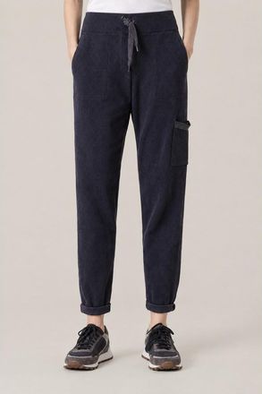 Brunello Cucinelli WomenS Night Sky Ribbed Drawstring Trousers, Size XXS