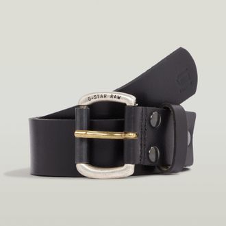 G-Star Lederg&uuml;rtel G-STAR Dast belt, Herren, Gr. 100, schwarz, Leder, G&uuml;rtel Lederg&uuml;rtel, mit Nieten verst&auml;rkt