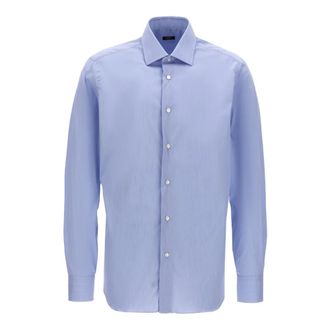 Barba Shirts - Heren - Casual Overhemden - Blauw - M - Katoen - Overhemden