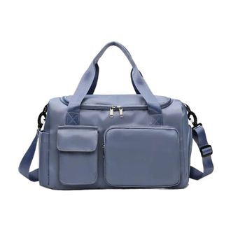 Generic Travel Bag Large Capacity Weekender Carry On Duffle Bags with Shoe Compartment Sports Fitness,Compatible For Shoulder(BLUE)