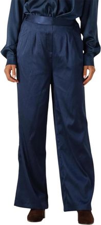 Amaya Amsterdam Blauwe Lola Broek - Dames - Straight fit broeken - Blauw - L - Polyester - Broeken