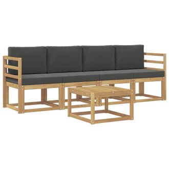 vidaXL Conjunto De Sof&aacute;s De Exterior 5 Pcs Blanco Y Antracita Vidaxl