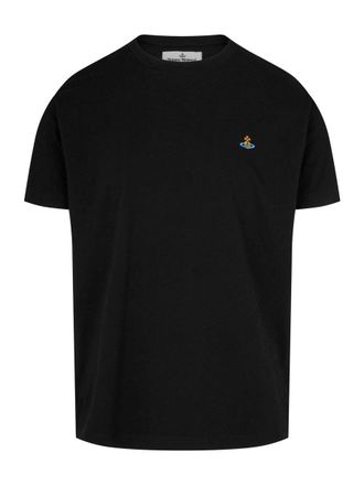 Vivienne Westwood Orb Logo Embroidered Chest Cotton T-Shirt
