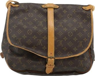 Louis Vuitton Saumur Monogram Canvas Brown Canvas Handbag (Pre-Owned)
