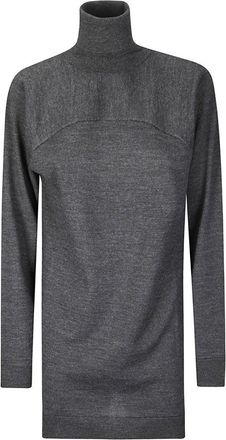 Maison Margiela Chic Mini Dress With High Turtleneck