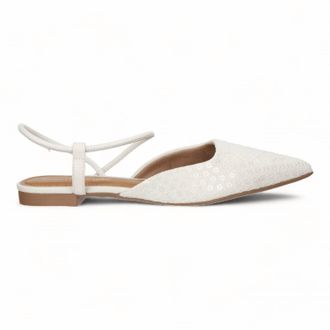Bruno Menegatti Womens Chantel Embellished Flats In Off White