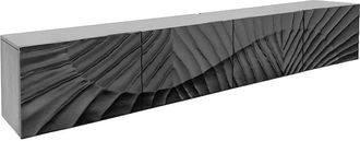 Global Interiors Wandhängendes Massivholz Design Lowboard Skorpion Schwarz - 200 x 33 cm