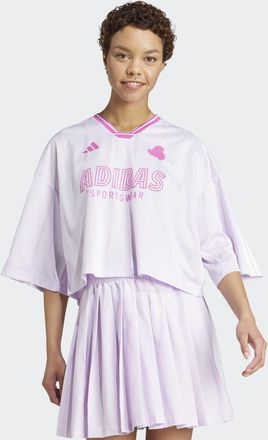 adidas T-Shirt ADIDAS SPORTSWEAR W TIRO Q2 BF T, Damen, Gr. XL, rosa (ice lavender, lucid fuchsia, wei&szlig;), Obermaterial: 100% Polyester, Shirts T-Shirt, sport