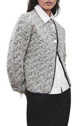 Mango Flecked Two Button Jacket in Black Grey at Nordstrom, Size Large